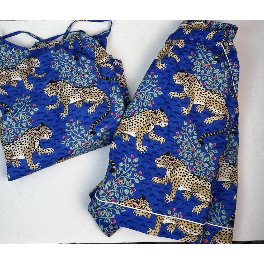print fresh bagheera leopard Print Cami And Shorts SIze 3X Sapphire  BLue